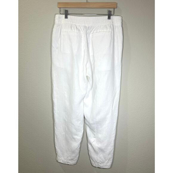 Athleta Retreat Linen High Rise Ankle Pants Size L Tall Size 14 - Picture 4 of 12